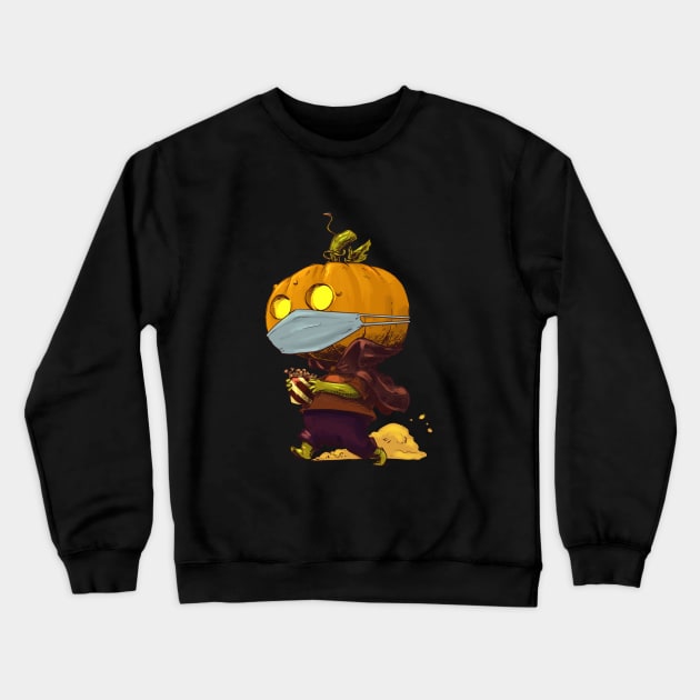 Its never too early for Halloween Jack o Lantern trick or treat face mask Crewneck Sweatshirt by Carlos CD